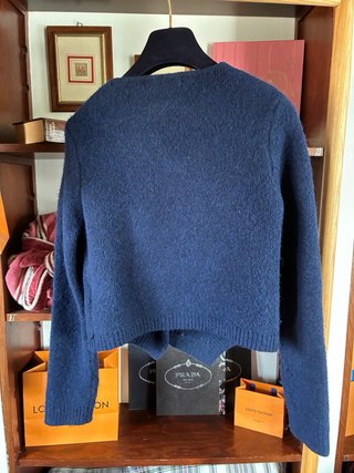 Chaqueta de lana azul marino zara