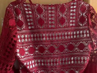 Vestido corto encaje rojo talla S
