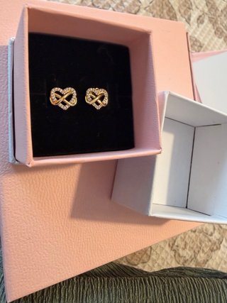 Pendientes Pandora recubrimiento Oro 14k Infinito