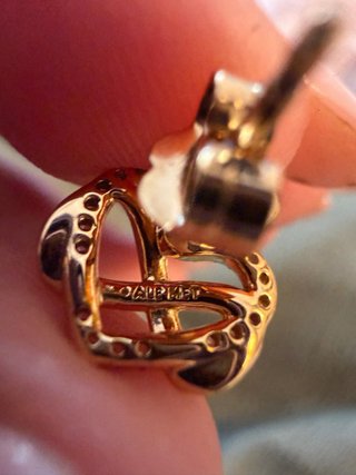 Pendientes Pandora recubrimiento Oro 14k Infinito