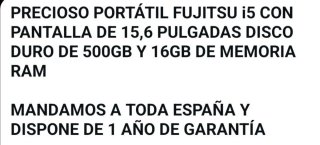 Portátil Fujitsu Negro y Rojo