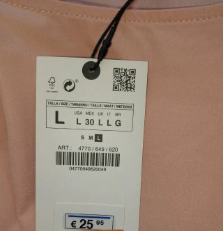 Zara Camicia Rosa Manica Lunga Taglia L