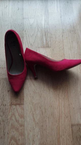 Zapatos tacón LH by La Halle Rojo Talla 36 de ante