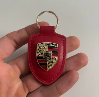Llavero Porsche Cuero Rojo Nuevo