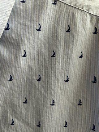 Camisa celeste hombre estampada XXL, manga larga.