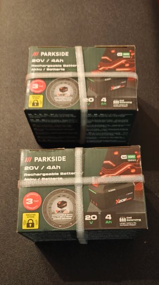 2 Batterie Parkside 20V 4Ah nuove