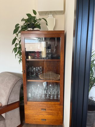 Vitrina de madera y cristal