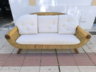 Conjunto Muebles Ratán Natural Sofá Silla Mesa