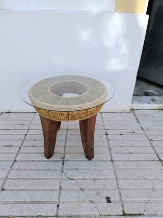 Conjunto Muebles Ratán Natural Sofá Silla Mesa