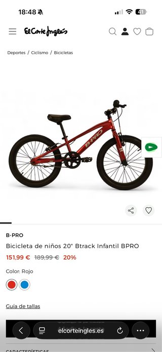 Bicicleta infantil BPRO 20” naranja
