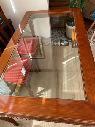 Mesa comedor cerezo macizo y 4 sillas