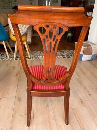 Mesa comedor cerezo macizo y 4 sillas