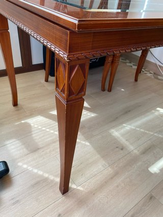 Mesa comedor cerezo macizo y 4 sillas