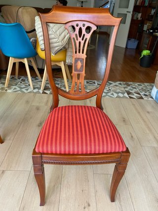 Mesa comedor cerezo macizo y 4 sillas