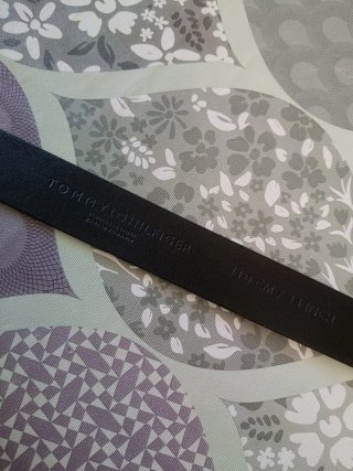 Cintura Uomo Tommy Hilfiger Pelle Nera Fibbia Arge