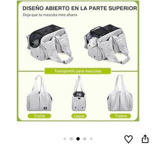 Bolso Transportín Perros Gris y Negro