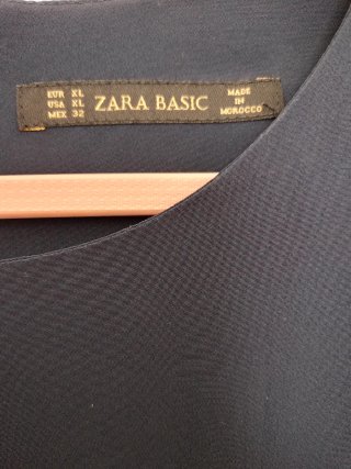 Vestido Zara Basic azul talla L
