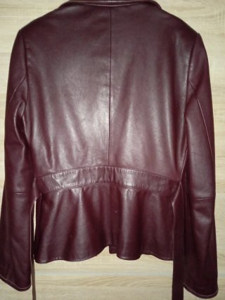 Chaqueta Piel Mujer Burdeos