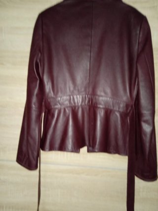 Chaqueta Piel Mujer Burdeos