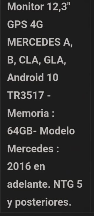 Pantalla Táctil Android 12,3 para Mercedes benz