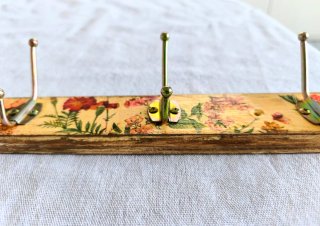 Perchero Vintage Shabby Floral Artesanal