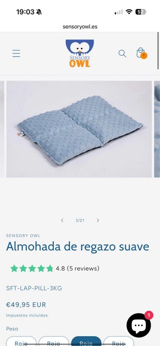 Cojín Terapéutico Ponderado Gris
