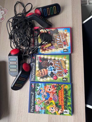 Juegos Buzz PS2 + 4 Mandos