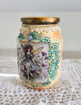 Tarro Decorativo Hada Vintage Floral