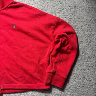 Sudadera Fila Roja Crop Top Media Cremallera