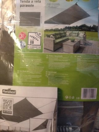 Toldo Vela Parasol Florabest Gris