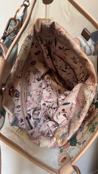 Bolso Anekke estampado floral transparente
