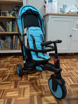 Triciclo Smartrike Plegable Azul Claro