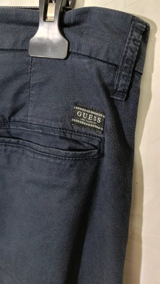 Guess Pantaloni Chino Blu Cotone
