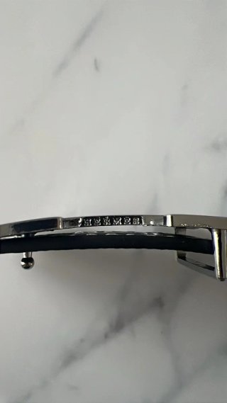 Cinturón Hermès Hebilla H Negro y Plata