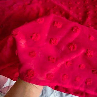 Blusa roja gasa transparente talla 50.