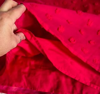 Blusa roja gasa transparente talla 50.