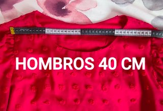 Blusa roja gasa transparente talla 50.