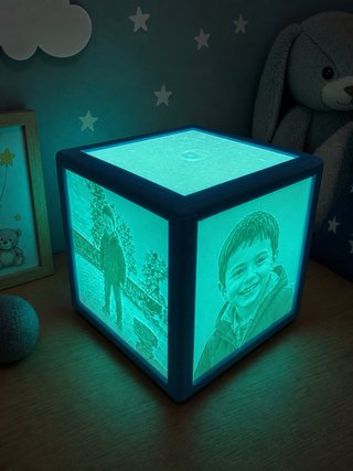 Lámpara Litofánica Personalizada Azul