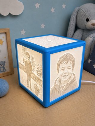 Lámpara Litofánica Personalizada Azul