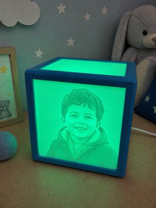 Lámpara Litofánica Personalizada Azul