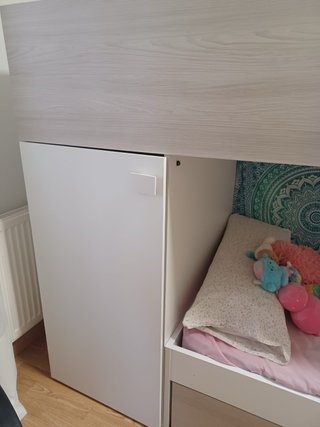 Cama Tren Blanca y madera gris Reversible