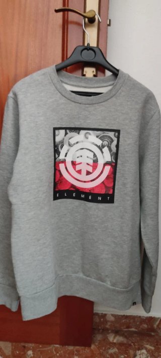Sudadera Element Gris y Roja