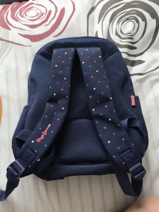 Mochila Pepe Jeans azul marino lunares
