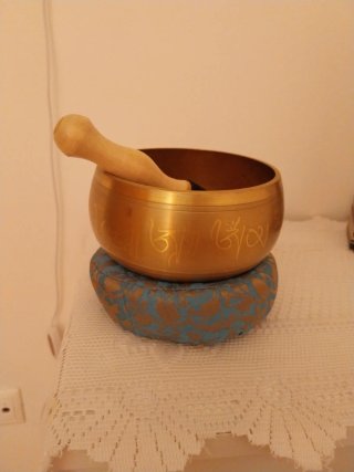 Cuenco Tibetano Dorado con Palo