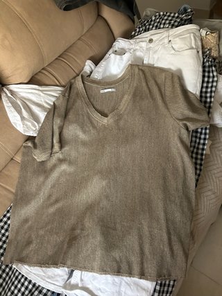 Camiseta mujer marrón/dorada XXL