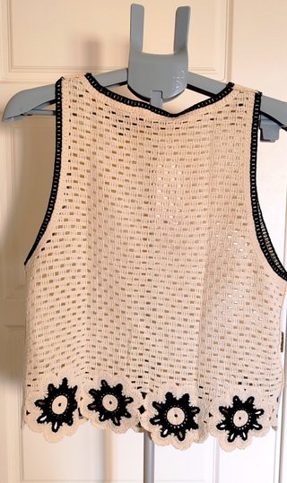 Top Crochet Mango Flores