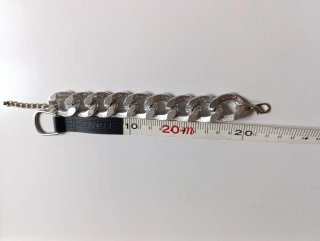 Pulsera eslabones grandes plateada textura