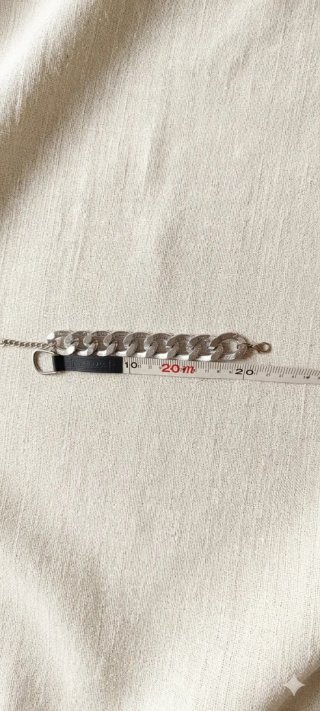 Pulsera eslabones grandes plateada textura