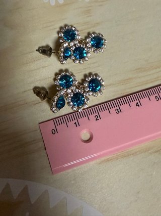 Pendientes bisutería turquesa con brillantes