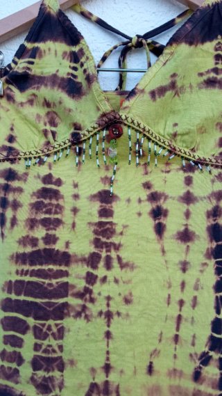 Top Halter Tie Dye Amarillo y Marrón